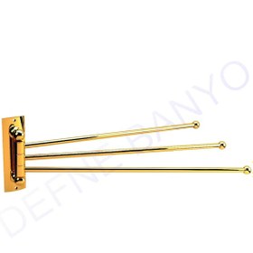 Resim Defne Banyo Nilüfer Pirinç 3 Lü Hareketli Havluluk Altın 