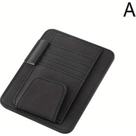 Resim Motion003 Siyah Sun Visor Çok Cepli Kart Gözlük Ve Bozukluk Organizatörü Yapay Deri Kılıf 