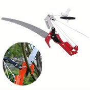 Resim 1 adet Klasik Stil Çok Fonksiyonlu Yüksek Ulaşımlı Budama Makası, Kasnak Sistemli, Ambidextrous Metal Alaşımlı Çelik Bıçak, Meyve Ağaçları, Çiçekler ve Ağaç Budama için Bahçe Aleti - Uzatılmış Yüksek Dal Testeresi 