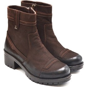 Resim Kadın Topuklu Deri Bot Kahve 3371k Yetişkin 