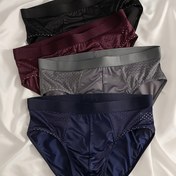 Resim 4 Paket Erkek İç Çamaşırı, Nefes Alabilen File, Seksi Polyester Örgü Kumaş, Orta Esneklik, Düz Renk, Günlük ve Rahat Giyim, %94 Polyester %6 Elastan, 180gsm 