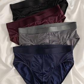 Resim 4 Paket Erkek İç Çamaşırı, Nefes Alabilen File, Seksi Polyester Örgü Kumaş, Orta Esneklik, Düz Renk, Günlük ve Rahat Giyim, %94 Polyester %6 Elastan, 180gsm 
