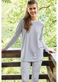 Resim Aydoğan Kadın Uzun Kol Taytlı Pijama Takımı 40035 Gri02 Gri02 