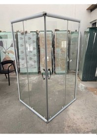 Resim Nokta Duşakabin 100 x 100 Köşeli Teknesiz Cam Duşakabin 6mm Yerli Cam Kalitesi Şeffaf 