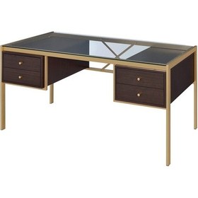 Resim Megan Gold Metal Venge Çalışma Masası 