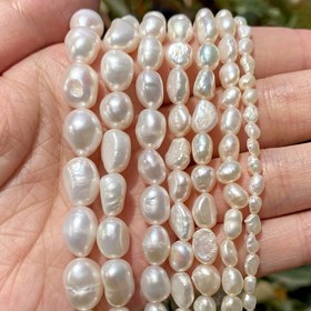 Resim Doğal Düzensiz Barok Tatlısu İnci Boncukları, Takı Yapımı için DIY Kolye Bileklik 33.02cm 