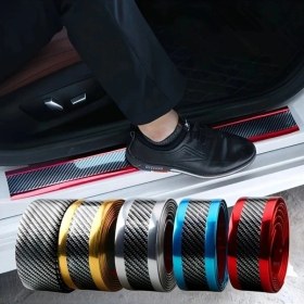 Resim Trendooze 1 Adet Mavi Kömür Fiber Eşik Şeridi, 5 Cm Geniş Otomobil Koruma Kapak Turcoshop11 