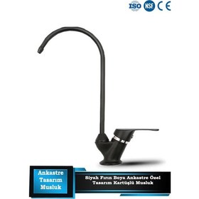 Resim Sumarkt Su Arıtma Cihazı Için Özel Tasarım Lüks Avrupa Ankastre Siyah Renk Fırın Boya Musluk 