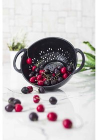 Resim Akrilik Siyah Makarna Süzgeçi & Sebze Meyve Süzgeçi Çok Renkli 