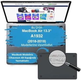 Resim McStorey MacBook Air A1932 Uyumlu 13 İnç Outdoor Karbon Fiber Sert Kapak Darbe Emici Şeffaf Koruma Siyah 
