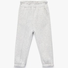 Resim Koton Kız Bebek Nervürlü Cep Detaylı Beli Lastikli Jogger Eşofman Altı Gri 