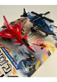 Resim Sürtmeli Uçak Ve Helikopter Seti 2' Li Set 19x12 Cm 