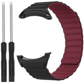 Resim Mufunye Suunto Core Suunto Core Metal Head 22mm Silikon Manyetik Kayış Siyah Şarap Kırmızısı 