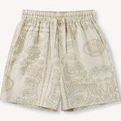 Resim Paisley desenli Erkek Rahat Mayo - Yaz Plaj Şortları, Bağcıklı Bel, Polyester, Beyaz, Rahat Mayo 
