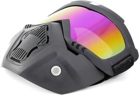Resim Aputue Taktik maske, çıkarılabilir yüz maskeli retro motosiklet gözlüğü, UV400 korumalı güvenlik gözlüğü, oyuncak tabanca oyunları için uyumlu, bisiklet gibi açık hava sporları için ideal 