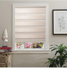 Resim Hazır Hasır Bambu Zebra Stor Perde Kum Beji 150x200cm 