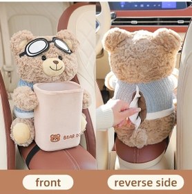 Resim Elmpaly Sevimli Araç Tekli Bebek Arabası Kağıt Tutucu Ve Çöp Kutusu İkili Fonksiyonlu Otomobil Organizer 