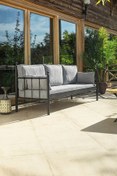Resim Unimet Lalas Metal Sofa Sedir 90x200 Siyah-füme (AHŞAP LATALI) 