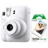 Resim Fujifilm Instax Mini 12 Beyaz Fotoğraf Makinesi Ve 10'lu Mini Film 