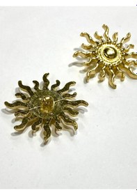 Resim Desenli Metalize Büyük Boy / Aksesuar Düğme / 2'li Set / 3.8 Cm / Dec01 
