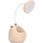 Resim Öğrenciler İçin Kalem Tutucu 360 Derece Kaz Boynu Tüplü Usb Şarj Edilebilir Dinozor Şeklinde Sevimli Led Masa Lambası 