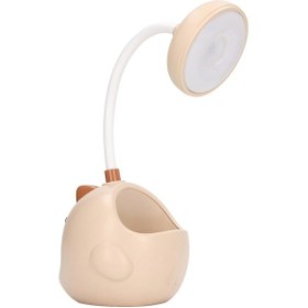 Resim Öğrenciler İçin Kalem Tutucu 360 Derece Kaz Boynu Tüplü Usb Şarj Edilebilir Dinozor Şeklinde Sevimli Led Masa Lambası 