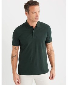 Resim DeFacto %100 Pamuk Regular Fit Polo Yaka Kısa Kollu Basic Düz Pike Kumaş Tişört C1293AX25SPGN1214 
