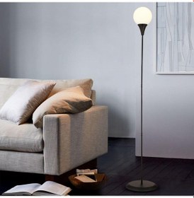 Resim Damla Siyah Beyaz Camlı Modern Tasarım Metal Lambader 