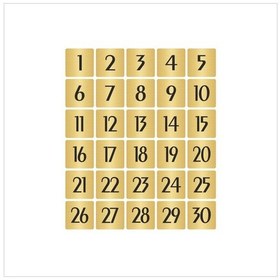 Resim Metal Kapı Masa Dolap Numarası Sade Model 5x5cm Altın Renk 30 Adet 1 30 