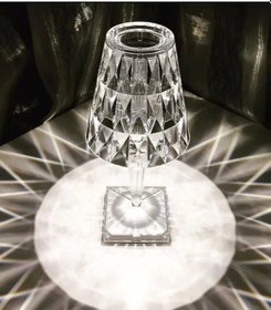 Resim Kristal Abajur Led Kumandalı Ve Dokunmatik Masa Lambası 