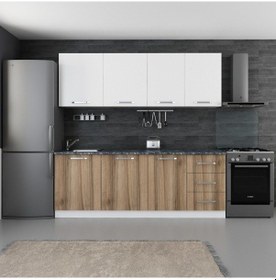 Resim Minar 220 Cm Mutfak Dolabı Beyaz Dore 220-d1 