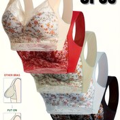 Resim Adet şık kadın dantel telsiz sütyen, çarpıcı rahat nefes alabilen toplayan bikini, tam kaplama halkasız destekli itme fincan iç çıkartma makinede ykanır seksi 
