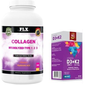 Resim Kollajen Tip 1-2-3 300 Tablet Ve Vitamin D3 Vitamin K2 20 Ml 
