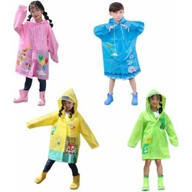 Resim Masho Kids Hayvan Figürlü Kapüşonlu Unisex Çocuk Yağmurluk 