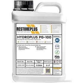 Resim Restoreplus Hydroplus Pg-100 Fizyolojik Açıdan Güvenli Tam Sentetik Hidrolik Yağ 5 L 