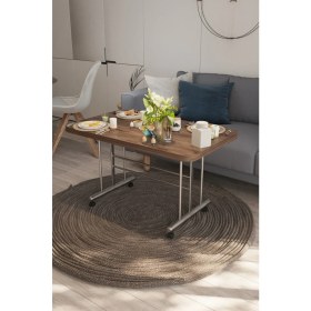 Resim Avenza Living tekerlekli Masa Orta Sehpa En 70 Boy 110 Yükseklik 58 Metal Ayaklı 