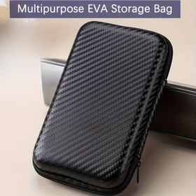 Resim EVA Sert Kabuk Kablo Organizer Çantası - Çok Amaçlı Elektronik Aksesuar Depolama Kutusu için Kablo, Şarj Cihazları, USB Sürücüleri, Güç Bankaları - Taşınabilir Seyahat Cihaz Pocu ile Zipper 