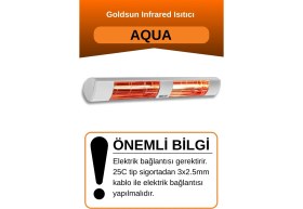 Resim Aqua 3000 Watt GSA30 Kumandasız Suya Dayanıklı Elektrikli Infrared Isıtıcı-Beyaz 