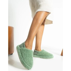 Resim Trios Shoes Kadın Lastikli Kaymaz Taban Peluş Ev Botu Panduf TS1153 