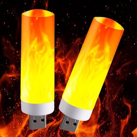 Resim LED USB Alev Işığı, Atmosfer Işığı, Yaratıcı Yanıp Sönen Alev Ampulü, Küçük Kitap Işığı, Efekt Işığı, Şarj Edilebilir Hazine Kamp Gece Işığı 