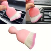 Resim 1 Adet Ultra-Yumuşak Pembe Araba Detaylandırma Fırçası Beyaz Kıllarla - İç Temizlik ve Hava Menfezi Toz Alma Aracı Kolay Bakım için, Kompakt Temizleme Aleti | Easyclean Malzeme, Araç Temizlik Aksesuarları 
