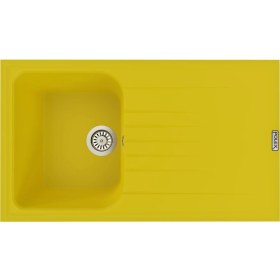 Resim POLEX Cristalüx Granit Evye P-02 Sarı Tezgah Altı Ve Tezgah Üstü Mutfak Evyesi 85x49,5cm 