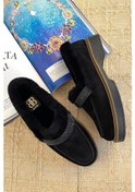 Resim Siyah Leather Kadın Loafer Ayakkabı K01274225502 Çok Renkli 