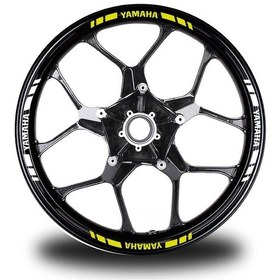 Resim Yamaha Yazılı Kısa Dış Şerit 16'Lı Çift Renk Jant Sticker Modeli 