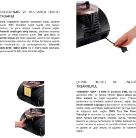 Resim Arnica Turbo Başlıklı Su Filtreli ve Yüksek Performanslı Elektrikli Süpürge Rose 2400 W Motor Gücüne Sahip Elektronik Emiş Ayarlı Sessiz Tekerlekli Cihaz 