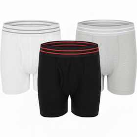 Resim ERDEM İÇ GİYİM Erdem Grimel-Siyah-Beyaz 3'lü Erkek Çocuk Elastan Boxer 3363 