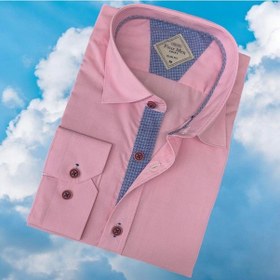 Resim Pamuklu Uzun Kollu Pembe Erkek Gömlek Slim Fit Kalıp -9873 Pembe 