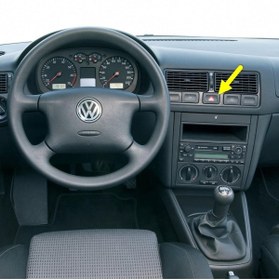 Resim AFT Vw Golf 4 Mk4 1998-2004 Uyumlu Dörtlü Flaşör Düğmesi Kırmızı Üçgen Ikaz Tuşu 1j0953235j 