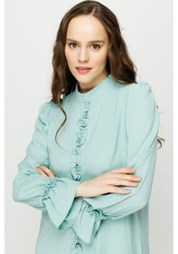 Resim Esswaap Önü Ve Koları Büzdürme Detaylı Pantolon Tunik Takım Mint-mint Mint Yeşili 