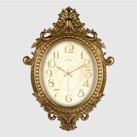 Resim Duvar Saati Altın Sarısı Çerçeve İçin Krem Rengi Çap:73cm X 54cm Vintage Taçlı Eksitme Dekoratif Amerikan Bristol Kadran Akar Saniyeli Mekanizma Akrilik Boya Abs Hammadde Mineral Cam Saat 731-sb 